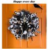 Halloween Black Crow Horror Wreath Creative Purple Rose Simulation Rattan Garland Door Hanging Decorations