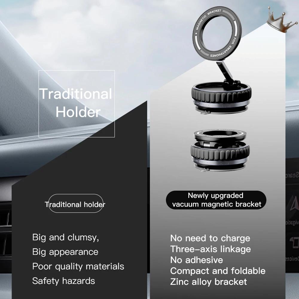 Vacuum Magnetic Car Phone Holder Magnet Mount Mobile Cell Phone Stand Gps Support 360 Degree Rotatable Suction Cup for Car