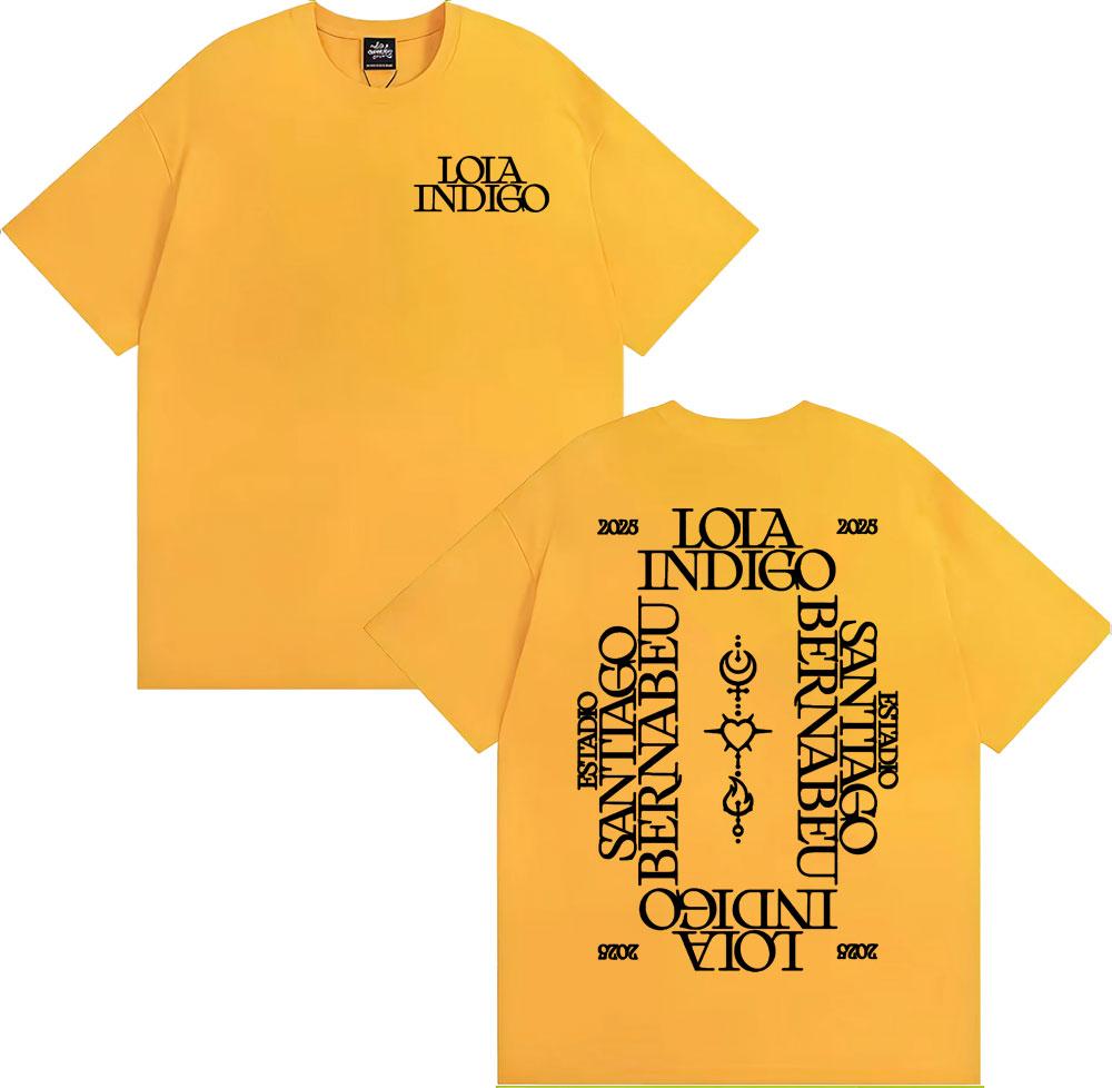 Singer Lola Indigo 2025 Tour Letters Print T Shirt Men Women's Clothing Fashion Aesthetic T-shirts Summer Casual Comfort T-shirt