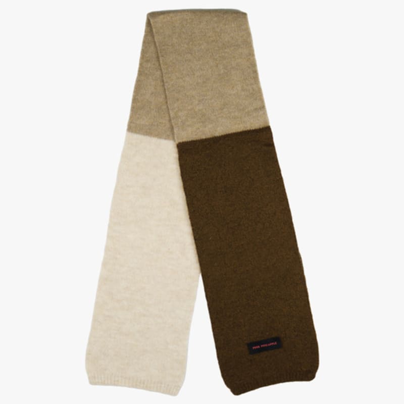 

PINK PINEAPPLE TRIPLE COLOR MUFFLER_BROWN BROWN_FREE