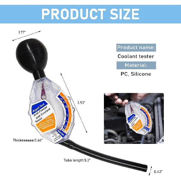 Coolant Tester, Accurate Dial Type Coolant Hydrometer Tester, 6/12/24V Car Battery Liquid Densitometer, Quality Automotive Antifreeze Tester For