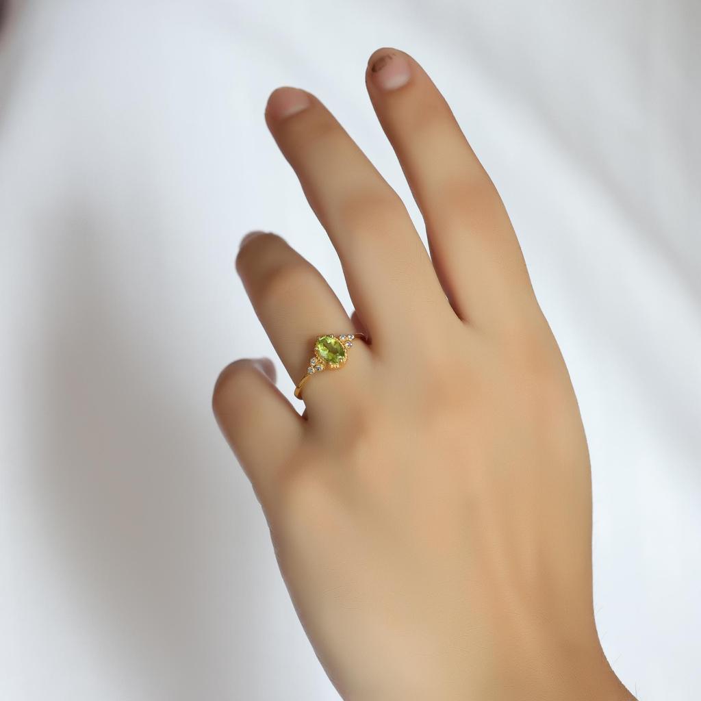 Peridot Ring, Birthstone Jewelry, 925 Sterling Silver, Gift For Her, Delicate Women Jewelry, Gold Plated Ring