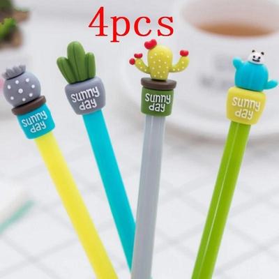 4 Pcs Schreibwaren Nette Kaktus Stift Werbung Gel Schule Mode Büro Kawaii Versorgung zufällig
