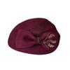 Autumn And Winter New Mesh Rhinestone Bow Wool Beret Female French Retro Painter Hat Elegant Temperament Top Hat