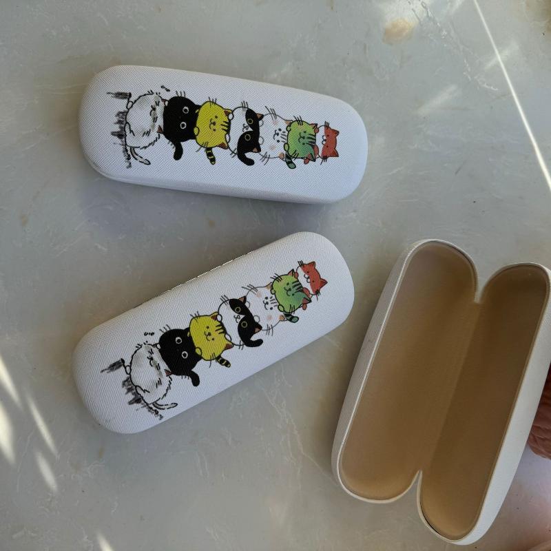 1 Pezzo Scatola Elegante e Conveniente per Occhiali da Sole Custodia Rotonda Carina a Forma di Gatto per Custodire Lenti a Contatto per Prescrizione