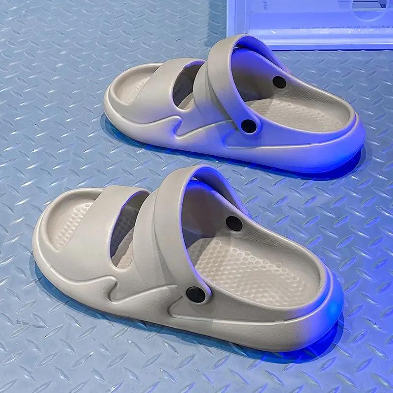 Fashion Anti-slip Slippers for Men Outdoor Beach Shoes Mascullino Fun 2025 Style Fashion Summer Sale Y2k Clappers Elegant Sandals Man