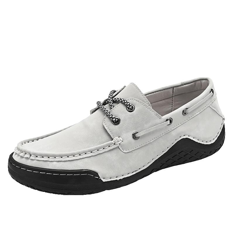 Leather Casual Shoes For Man Large Size 46 Brand Docksides Shoes Man Italian Style Lace-up Boat Shoes Men Driving Shoes