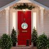 Christmas Wooden Sign with Adorable Snowman Pattern - Warm Winter Round Sign for Front Door, Wall Hanging Decor - Ideal Christmas Gift