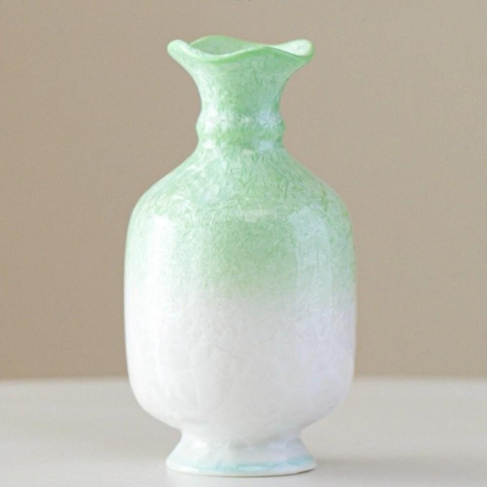 Gradient Glaze Plant Pot Ornament Aesthetic Hydroponic Vase Ceramic Vase  Bedroom зелёный