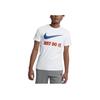 Nike Large Logo Print Crew Neck T-Shirt Men Tops White 707361-100