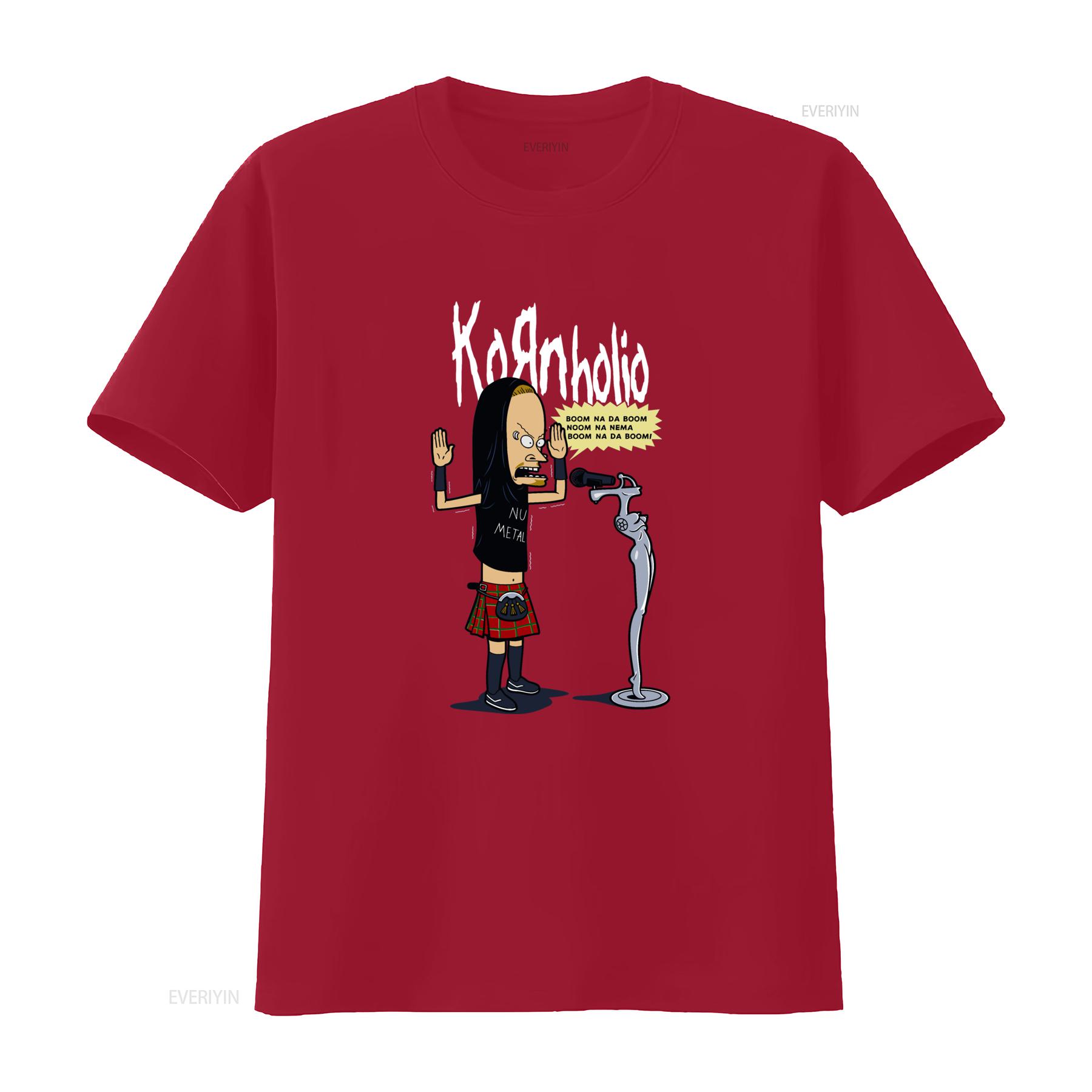 Funny 90s Korn Metal Band Cartoon Parody T Shirt for S 5XL vintage Washed Slightly Casual homme Comfortable Stylish Soft S
