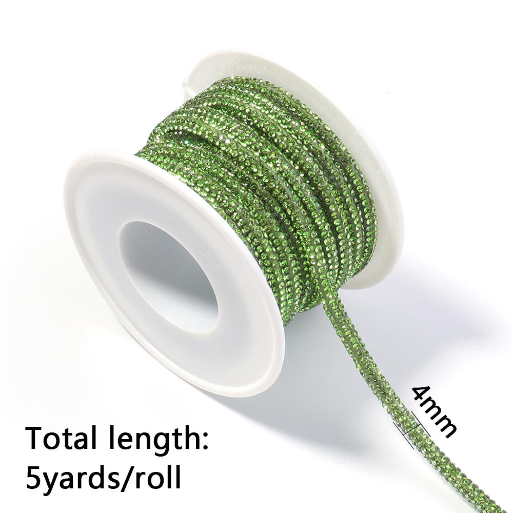 5Yards/Lot 4mm Glass Rhinestones Rope Round Tube Glitter Diamond Cord For DIY Jewelry Making Headwear Shoelace Decoration
