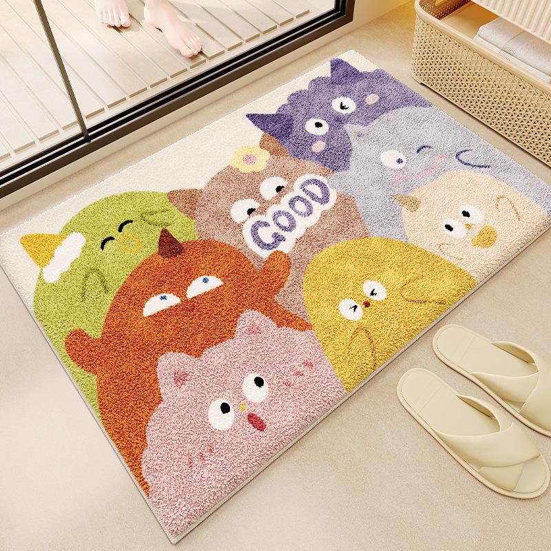 Absorbent Monster Bathroom Floor Mat Bathroom Floor Mat Imitation Cashmere Door Mat Non-slip Mat Household Bedroom Carpet Door Mat