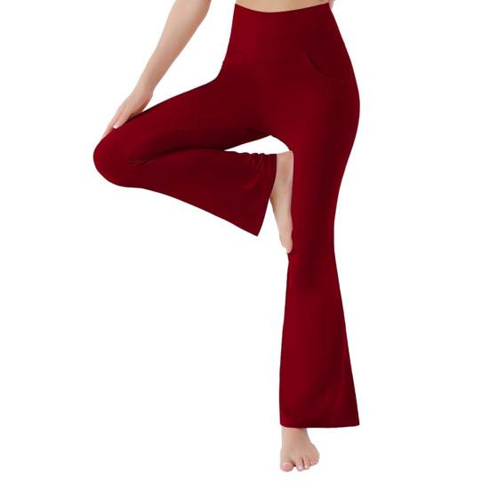 Women's Flared Yoga Pants High Waist Bootcut Workout Leggings with Pockets Stretchy Bell Bottom Trousers for Office Workout