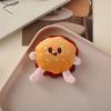 Cartoon Plush Pendant: Cute Brooch Keychain with Hamburger, Fries, Toast, Chicken Leg Figures.