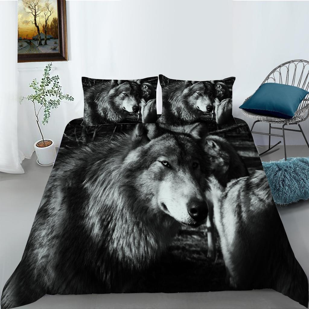 Wolf Series Polyester Bedding Two-Piece Set 3D Digital Printing