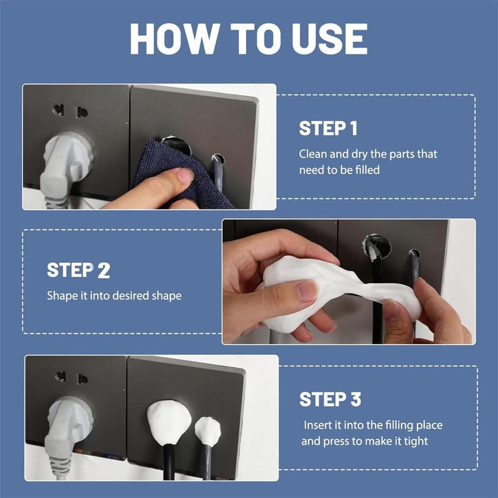 8 Pcs White Sealant Mastic Waterproof Duct Seal Repair Sealing Clay, Quick-Drying Duct Seal Putty for Wall Hole, Pipe Connection Holes Sealant Clay