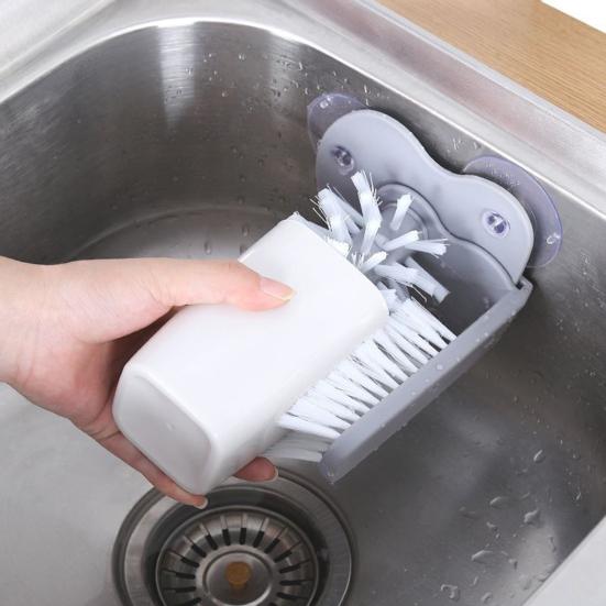 Easy Glass Cleaning Brush Removable Suction Cup 360 Degree Interior Exterior Mug Cleaner Washable Middle Brush
