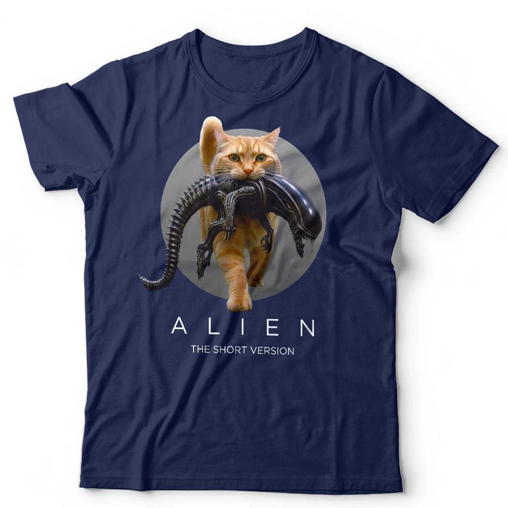 ZX Letní mimozemské tričko Unisex Krátká verze Vtipné sci-fi hororové filmové tričko pro milovníky koček Pánské tričko s kulatým výstřihem a krátkým rukávem