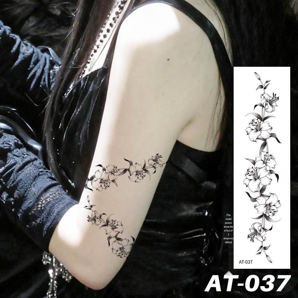 

Ruika Pure Desire Wrist Tattoo Sticker - Non-Reflective, Solid Color, Waterproof Flowers, Long-Lasting Arm Bracelet. 45*158mm