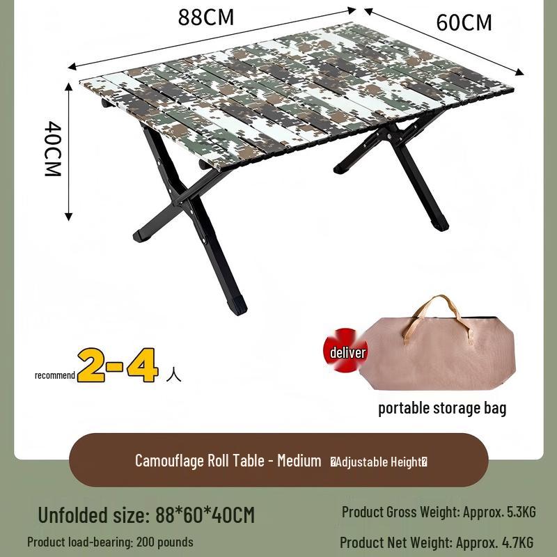 Portable Outdoor Camping Roll-Up Table