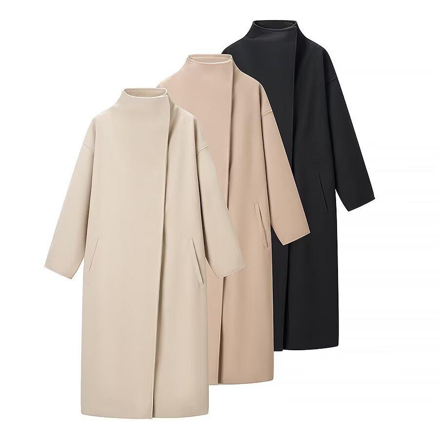 European and American style, new women's clothing, fashion, versatile, temperament versatile, simple long trench coat