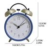 Retro Iron Small Silent Alarm Clock Fashion Desktop Clock with Creative Hands Quartz Nightlight Timer (No Battery Included)