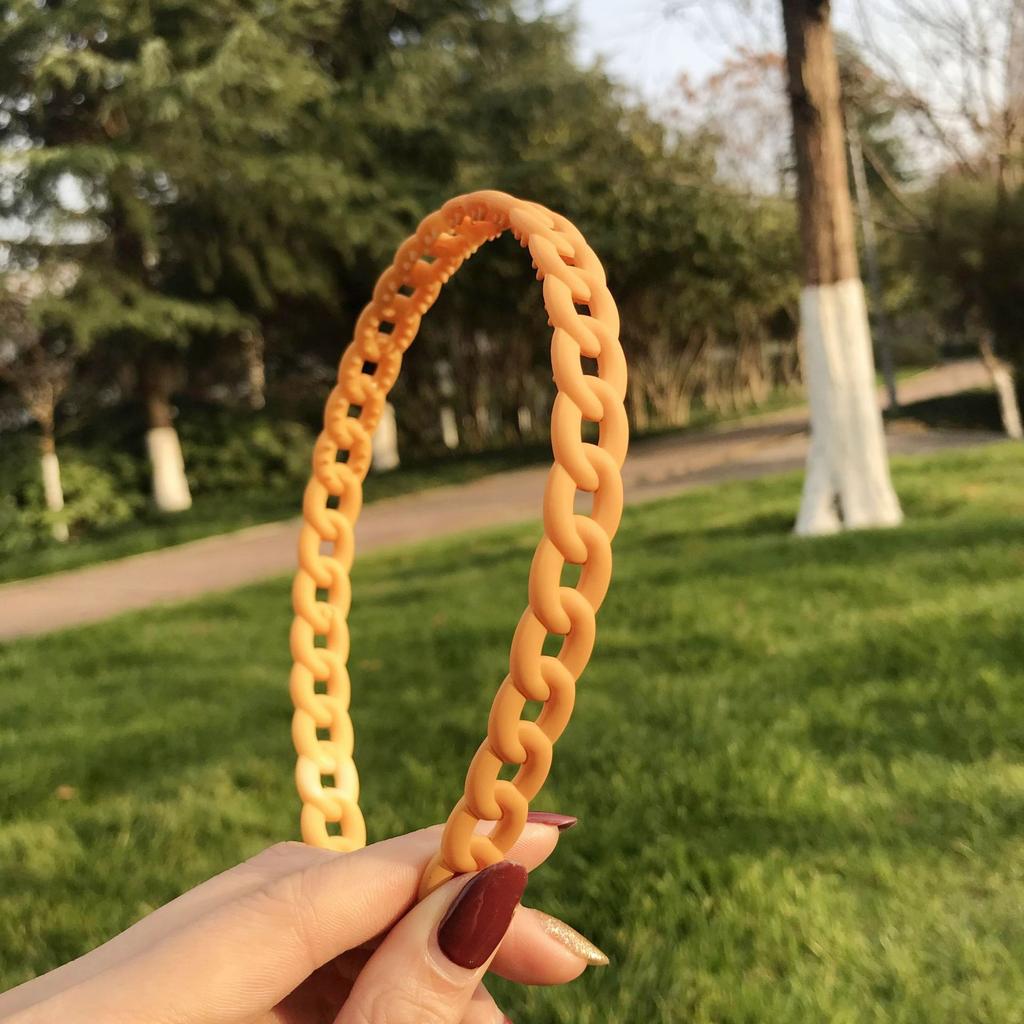 Vintage Headbands for Hair Woman Hair Band Simple Candy Color Chain Bezel for Hair Hair Hoop Headband Bezel Hair Accessories