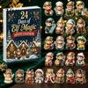 Winter Village Theme Gift Box Magic Elf Advent Calendar, 24 Day Acrylic 2D Ornament Set with Christmas Ornaments Cute Mini Figures, Tree Hanging