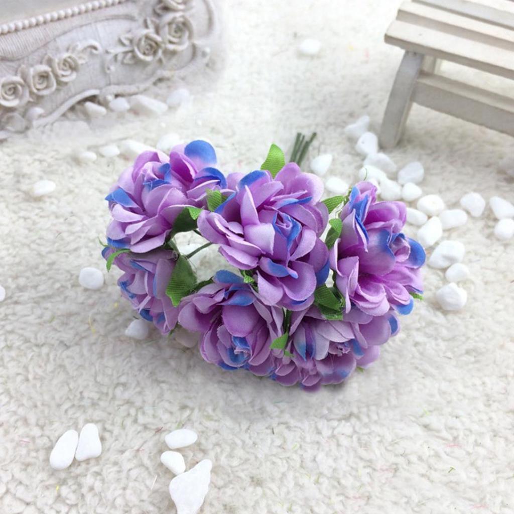 6st konstgjord siden falska blommor blommig bröllopsbukett fest heminredning