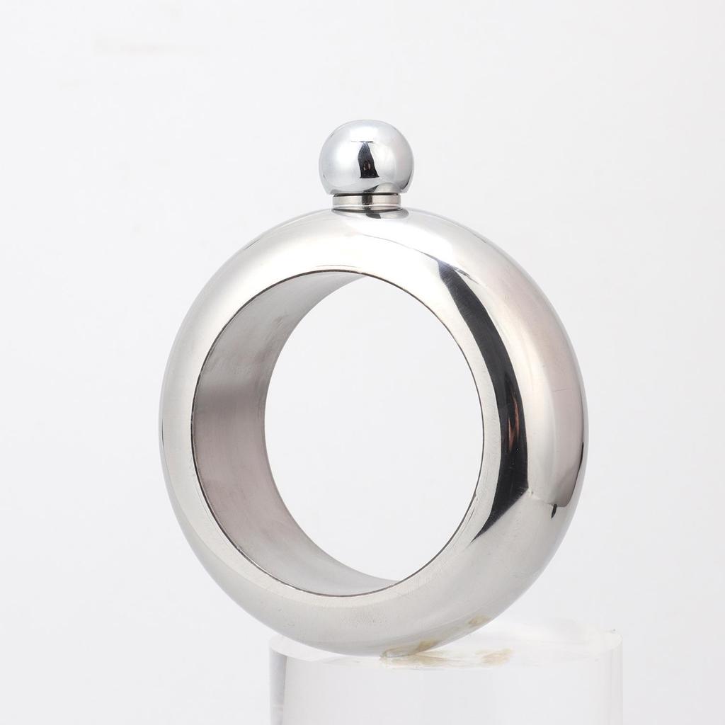 304 Stainless Steel Bracelet Flask, 3.5 Oz Round Portable Hip Flask