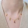 HEFANG Cute Five Blessings Necklace: Smiling Face Enamel Pendant for Women, High-End Luxury Clavicle Chain Fashion Accessory