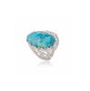 Türkisfarbener Statement-Ring – Florales Filigran 925 Sterlingsilber Handgefertigt Vintage-Ring – Natürlicher Edelsteinschmuck für Frauen