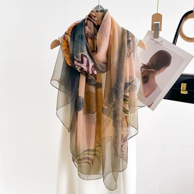 Luxury Beach Stoles Sunscreen Wraps Shawls Silk Scarf Spring Foulard Female Hijab Scarves Wraps For Women Hijab Headband Bandana