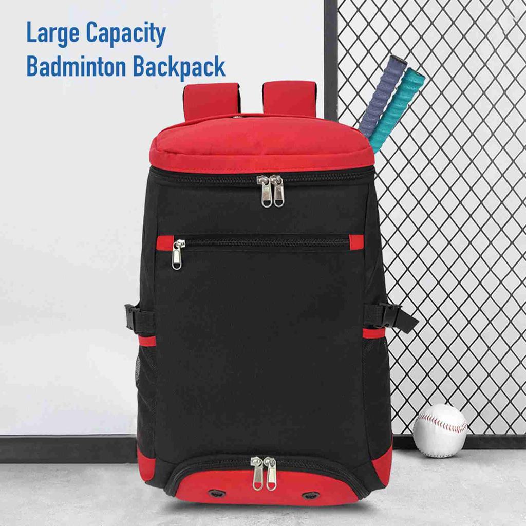 Large Capacity Tennis Backpack Breathable Badminton Backpack with Shoe Compartment