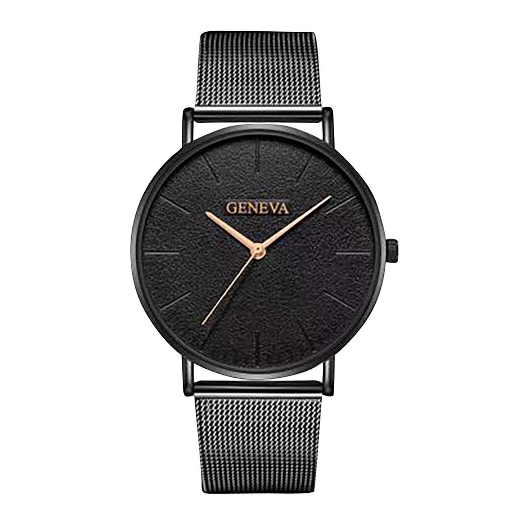 Men's Quartz Watch Stainless Steel Mesh Band Analog Display Minimalist Design Slim Case Lightweight Comfortable Fit