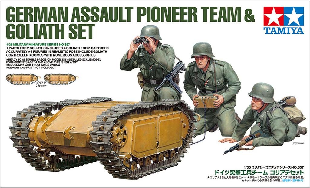 Tamiya Military Miture Serie Deutsches Heer Angriffspionierteam Goliath Set Plastikmodell 35357 1/35 Nr.357