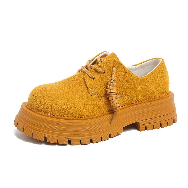 Mocassini donna 2025 nuovi mocassini estivi con plateau scarpe in pelle traspiranti retrò stile britannico derby scarpe singole rialzanti