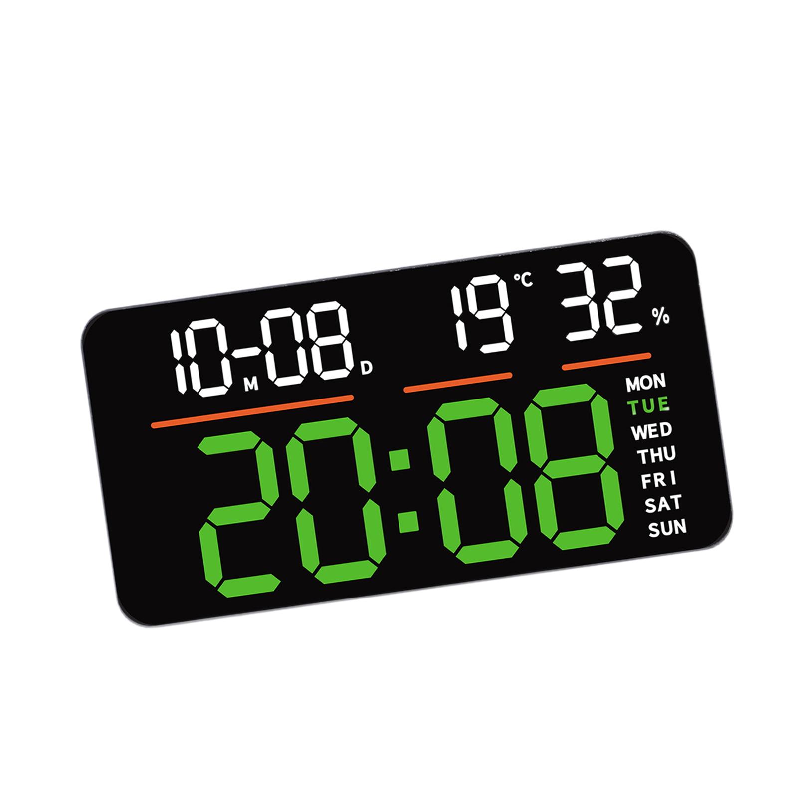 

Digital Alarm Clock Timer Creative 12/24H Alarm Clocks for Shop Learning Gym зеленый свет