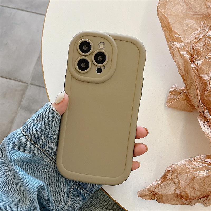 Simple Solid Color Niche for Apple 14 Mobile Phone Case New for IPhone16promax Female 13 Puff 15/13