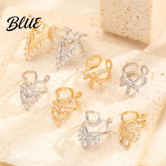 Luxury Nail Jewelry Ring 3D Butterfly Flower Wing Design Detachable