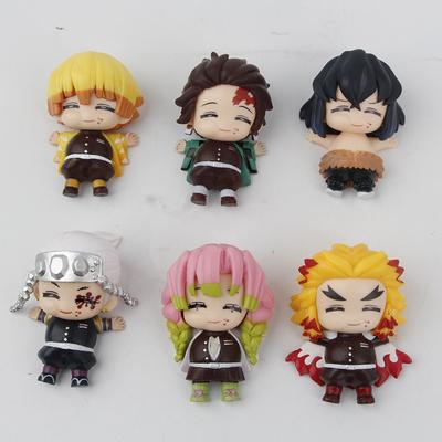 6pcs/set Demon Slayer Eat Full Cute Figure Model Toys 6.5cm