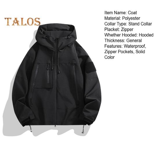 Erkek Kadın Rüzgarlık Su Geçirmez Dik Yaka Kapüşonlu Ceket Dış Giyim Ceket Yürüyüş Tırmanış Sporları için Fermuarlı Cepli