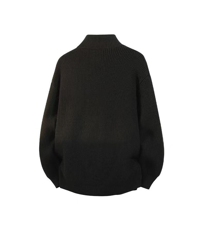 Men's 2025 Stand Collar Zip Knit Cardigan - Casual, Loose-Fit, Trendy Outerwear