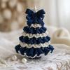 Handmade Crochet Christmas Tree DIY Xmas Tree Crochet Craft Starter Set with Bow And Faux Pearl for Beginners Knitting Holiday Decoration for