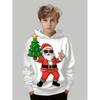 Santa Claus Graphic Sweatshirts Harajuku Long Sleeve Pullover Hoodies for Kids Unisex White Tops Y2k Streetwear Sweatshirt
