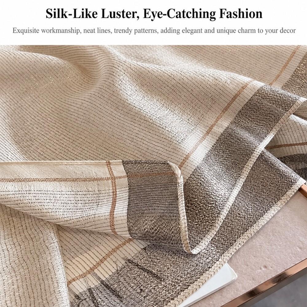 Breathable Wrap Shawl Elegant Border Shawl Lightweight Imitation Silk Scarf  Daily Outfit