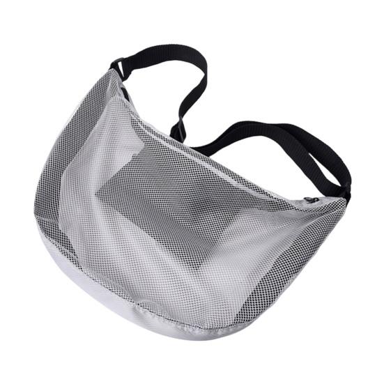 Single Ball Bag Crossbody Basketball Carrier Bag Waterproof Zippered Gym Shoulder Bag with Mesh Pocket Adjustable Strap for Carrying Soccer Volleyball