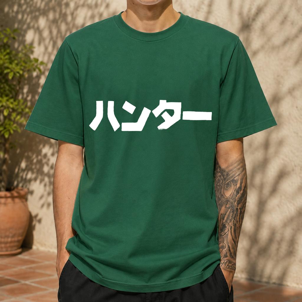 2026 New Pure Cotton Tshirt With Japanese Letter Print Japanese Retro Round Neck Top Casual Short Sleeve