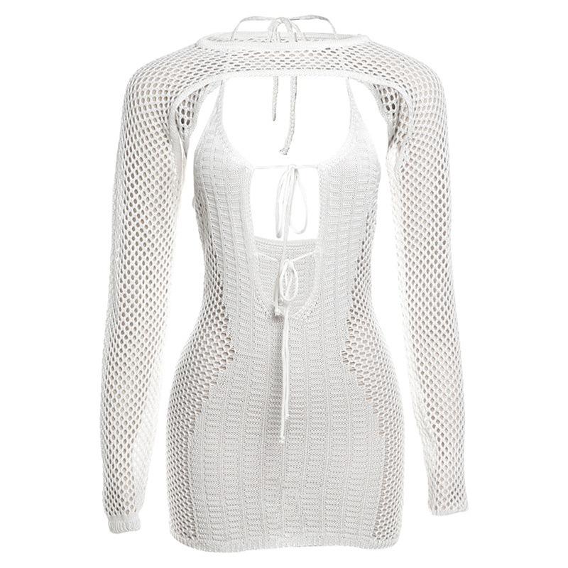 

Женское весеннее облегающее шерстяное платье с длинными рукавами и шалью на шее S белый